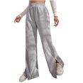 thumbnail image 2 of XZNGL Womens Solid Corduroy Splicing Slit Hem Trousers, 2 of 7