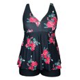 thumbnail image 1 of HAWEE Womens Plus Size Tankini Swimsuits with Shorts Two Piece Bathing Suit Floral Printed Swimwear, 1 of 4
