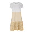 thumbnail image 4 of CHUANK Robes en Lin pour Femmes Été Grande Taille Manches Courtes Col en V Longueur Genou Robe Ample Décontractée Confortable Robe de Plage Soldes de Liquidation 2024, 4 of 7