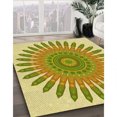 thumbnail image 3 of Ahgly Company Machine Washable Indoor Round Transitional Dark Golden Rod Brown Area Rugs, 4' Round, 3 of 7