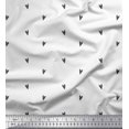 thumbnail image 1 of Soimoi White polyester Crepe Fabric Black Heart Printed Fabric 1 Yard 52 Inch Wide, 1 of 5