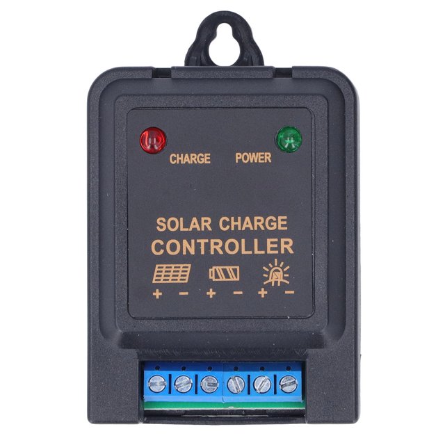 Contrôleur de Charge Solaire, Régulateur de Panneau Solaire pour Systèmes 6V et 12V, Idéal pour les Installations d'Énergie Renouvelable. Comprend un Boîtier ABS Noir durable avec des Bornes Clairement Étiquetées pour les Connexions de Pile et de Panneau Solaire. Inclut des Indicateurs DEL pour l'État de Charge et l'Alimentation, Prend en Charge les modes de Charge PWM à 3 Étapes : Puissant, Équilibré et Flottant. Offre une protection contre la Surcharge, la Surdécharge, les Courts circuits et les Connexions Inversées