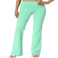 thumbnail image 1 of Women‘s PLUS Basic Foldover Waistband Comfy Stretch Cotton Boot Cut Lounge Yoga Pants, 1 of 7