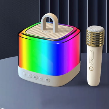 Pompotops Clearance Deals,Mic Karaoke Machine For Adults and Kid Subwoofer Portable Bluetooth Speaker System with 1 TWS Microphone Music Player