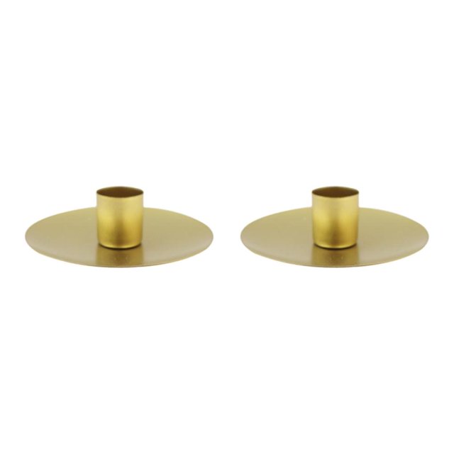 Thinsony Pillar Candle Holder Candlelight Home Decor Party for Dining Christmas Gold Large 2Set