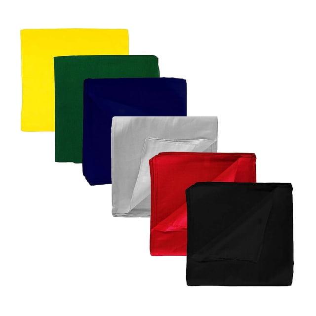 10 Pack Unisex Solid 100% Polyester Plain Bandanas - Bulk Wholesale (Mix)