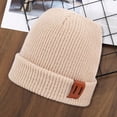 thumbnail image 3 of Winter Hat Children Adult Cap Thick Knitted Elastic Windproof Cozy Cold Resistant Solid Color Regular Fit Outdoor Beanie, 3 of 10