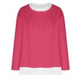 thumbnail image 4 of Timegard Hauts pour Femmes à Épaules Tombantes, Col Ras du Cou, Chandail Ample, Hauts d'Automne Décontractés à Manches Longues, Blouse Confortable, 4 of 5