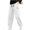 White, variant on RXIRUCGD Men's Corduroy Drawstring Elastic Waist Loose Jogging Pants Casual Cargo Pants Long Pants, Khaki, Size: L