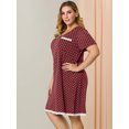thumbnail image 4 of GRACE & GRANDEUR Women's Plus Size Polka Dots Short Sleeve Sleepshirts, 4 of 6