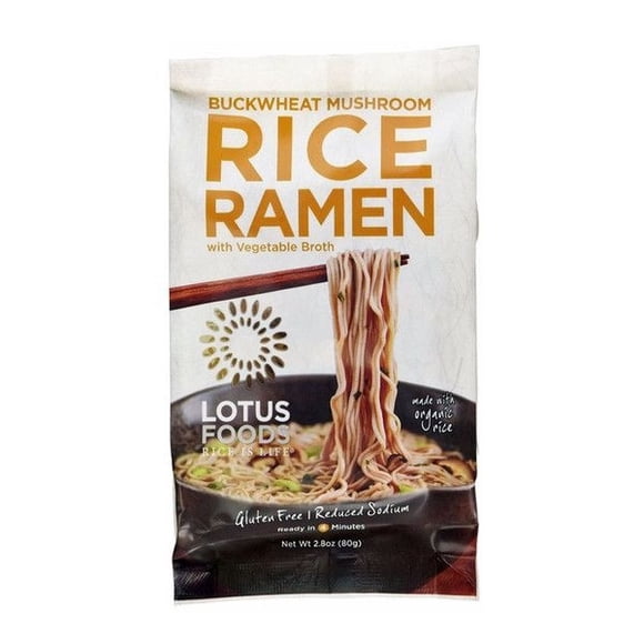 Lotus Foods Ramen de Riz aux Champignons de Sarrasin avec Bouillon de Légumes (10x2.8 OZ)