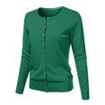 thumbnail image 2 of Cardigan à Col Rond pour Femmes, Mode Durable, Tricoté, Manches Longues, Grandes Tailles, Coupe Ample, Couleur Unie, Veste Chandail Courte, Cardigan - Hontri, 2 of 4