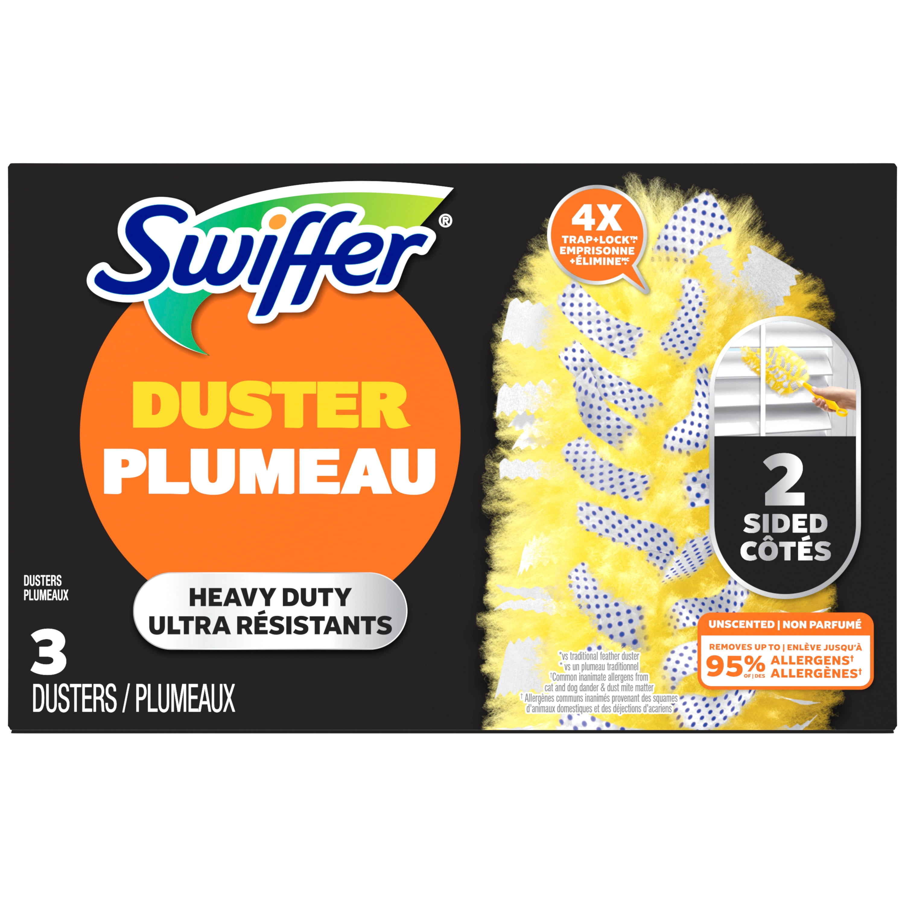 Swiffer Dusters Heavy Duty Multi-Surface Duster Refills for Cleaning, Unscented, 3 Count