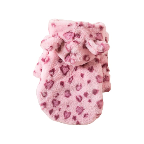 Manteau d'Hiver Chaud à Motif Léopard pour Petit Animal de Compagnie Français, Vêtement d'Extérieur Hiverné