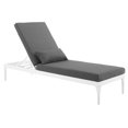 thumbnail image 1 of Modway Perspective Aluminum Patio Chaise Lounge in White and Charcoal, 1 of 6