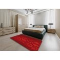 thumbnail image 4 of Ahgly Company Indoor Round Mid-Century Modern Red Oriental Area Rugs, 6' Round, 4 of 6
