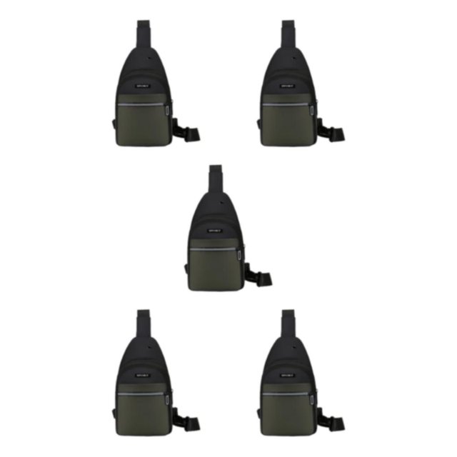 Baohd Hands-Free Chest Bag For Men Soft Polyster Outdoor Expeditions Easy To Carry green 5Set