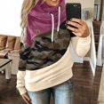 thumbnail image 2 of pxiakgy Sweat à Capuche long Manches Décontracté Contraste camouflage pour Femmes hotpink 3TG, 2 of 3
