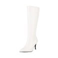 thumbnail image 2 of Cameland Autumn/winter Candy-coloured Side Zipper Embossed High Heel Boots For Ladies, 2 of 8