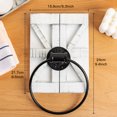 thumbnail image 1 of Shisuyan Rustic Hand Towel Ring Vintage Iron Wall Mounted Towel Holder Hanger Storage Rack with Wood Wall Backing for Bathroom Toilet or Kitchen White, 1 of 8