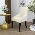 thumbnail image 2 of Amdohai Chair Cover Velvet Chair Slipcovers Removable Washable Soft Dining Chair Protector Cover Beige, 2 of 8