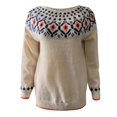 thumbnail image 3 of TJAZFJPA Chandails Surdimensionnés d'Automne pour Femmes 2024 Chandail en Tricot Ample à Col Rond à Blocs de Couleur pour Femmes Haut Tendance Confortable Chandail Orange Chandail Épais pour Femmes, 3 of 3