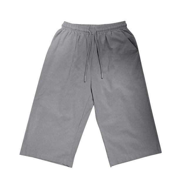 AherBiu Summer Shorts for Women Cotton Linen High Waisted Drawstring Lightweight Knee Length Shorts