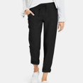 thumbnail image 2 of Birdeem Womens Solid Color Drawstring High Waist Pocket Loose Large Size Cotton Casual Pants, 2 of 12