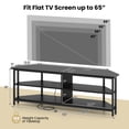 thumbnail image 4 of Giantex Nightcore Corner TV Stand, Entertainment Center for 65" TV, Console Table w/Metal Frame & AC Outlets, Media Console, Black, 4 of 9
