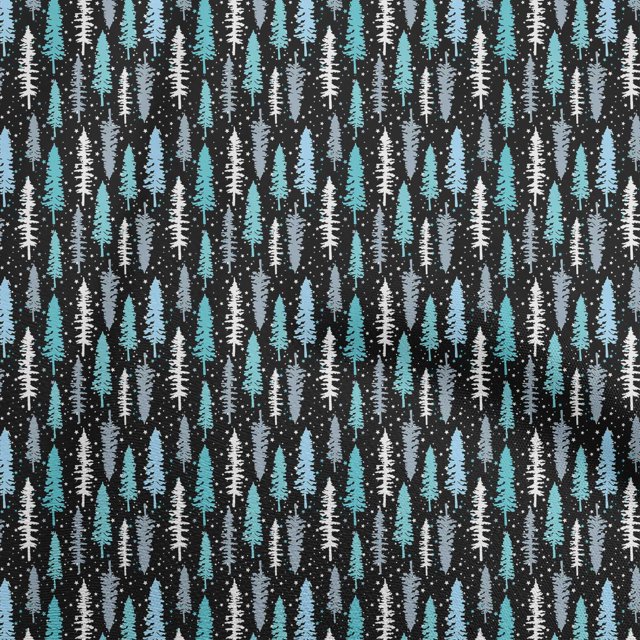 oneOone Viscose Chiffon Black Fabric Asian Forest Tree Sewing Craft Projects Fabric Prints By Yard 42 Inch Wide