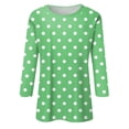 thumbnail image 5 of Lenpel T-Shirts pour Femmes Grande Taille Décontractés à Manches 3/4, Col Ras du Cou, T-Shirts Imprimés, Hauts, Tuniques de Printemps Été, 5 of 5