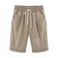 thumbnail image 1 of Plebaso Womens Casual Shorts Knee Length Rull up Printed Shorts Straight Summer Short Pants with Pockets, 1 of 3
