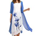 thumbnail image 2 of JUNWELL Robes pour Mère de la Mariée Ensemble Deux Pièces pour Femmes Robe Midi à Imprimé Floral avec Cardigan en Mousseline de Soie Formelle de Fête Sans Manches Grande Taille Robes d'Invitée de Mariage pour Femmes 2024 Tenue de Villégiature, 2 of 7