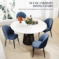 thumbnail image 4 of HOMCOM Dining Chairs Set of 4 Kitchen Chairs with Metal Legs Blue, 4 of 10