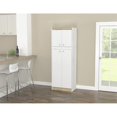 thumbnail image 2 of Inval GALLEY Kitchen 4 Door Pantry in White and Vienes Oak Engineered Wood, 2 of 8