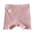 thumbnail image 2 of MKOSPLRT Ribbit Knit Shorts for Toddler Girl High Waist Stretch Shorts Basic Solid Color Summer Shorts Cute Lettuce Leggings for 2-10Y, 2 of 5