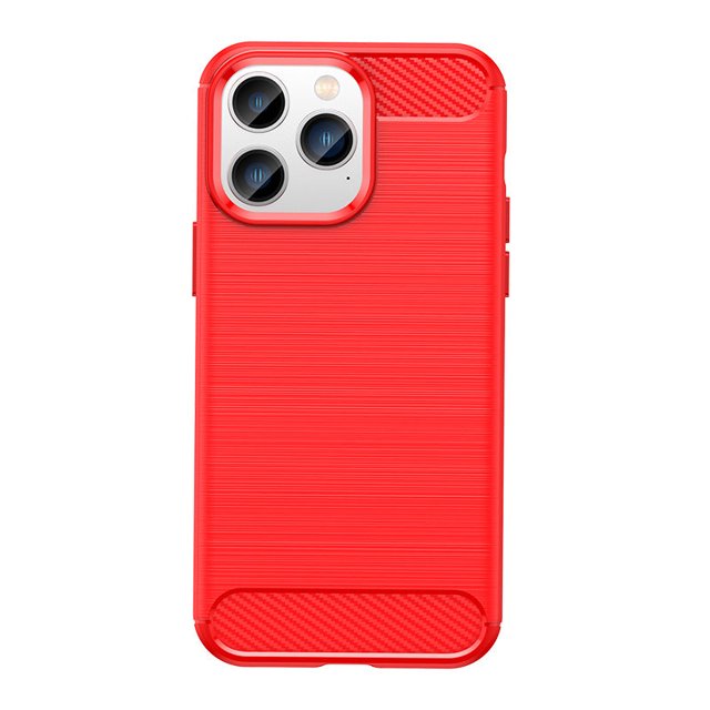 PANDACO Étui en Métal Brossé Rouge pour iPhone 14 Pro