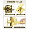 thumbnail image 4 of Brushed Gold Passage Door Lever Brass Interior Door Handles (NonLocking Lever Set) for Hallway Doors or Closets Reversible for Right & Left Side Closet Door Levers Indoor Hand, 4 of 8