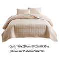 thumbnail image 3 of Wzzjkit Double Sided Washed Cotton Quilted Bed Cover 3 Pcs Set Solid Colo Pillowcase20x26in, 3 of 6