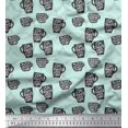 thumbnail image 1 of Soimoi Green Velvet Fabric Life Begins After Coffee Text Printed Craft Fabric by the Yard 58 Inch Wide, 1 of 5