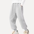thumbnail image 2 of Winter Pants for Girls Children's Winter Solid Color Elastic Waist Slim Sports Sweatpants Long Pants, 2 of 5