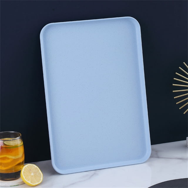 Oleegame 1PC Picnic Trays For Food Multi Use Large Capacity Serving Tray Plastic Practical Food Grade Storage Tray For Home Anti Deformed Shockproof A Blue