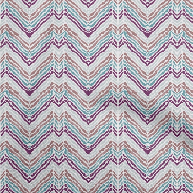 oneOone Georgette Viscose Teal Green Fabric Chevron Sewing Craft Projects Fabric Prints By Yard 42 Inch Wide