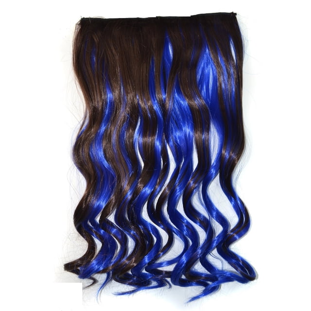Dadatutu Clip-In Hair Wig for Women - Gradient Color Long Curly Hair Extension, High-Temperature Fiber, Double Weft, Easy to Install & Style