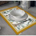 thumbnail image 3 of Vargottam Napperons - Napperon pour Table à Manger, Ensemble de 4 - Serviette en Coton Imprimée et Réversible - Napperons d'Intérieur pour Table de Salle à Manger à la Maison et en Cuisine - Floral Asiatique (Jaune Moutarde), 3 of 5