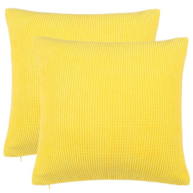 PiccoCasa Housses de Coussin à Rayures Maïs en Polyester, 2 Pcs, Housse de Coussin Décoratif