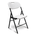 thumbnail image 1 of Joie-Ciel Folding Chair, Plastic Seat and Back, Metal Frame, White, 1-Pack, Supports up to 450 lb, 1 of 4