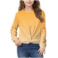 thumbnail image 2 of Posijego Chandail en Molleton pour Petite Fille, Col Rond, Manches Longues, Torsade devant, Crop Top Athlétique, 2 of 7