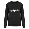 thumbnail image 3 of Chemise de Saint-Valentin pour Femmes 2024 Col Rond Chemises Décontractées Cœur d'Amour Graphiques Tees Manches Longues Amples Pull Tops Mode Vacances T-Shirt, 3 of 3