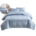 thumbnail image 1 of Dvruxg Double Sided Washed Quilted Bed Cover Set (3 Pcs) – Solid Color Comforter Cover with 2 Pillowcases (20x26 inch) – Soft, Breathable Polyester Bedding for All Seasons, 1 of 5